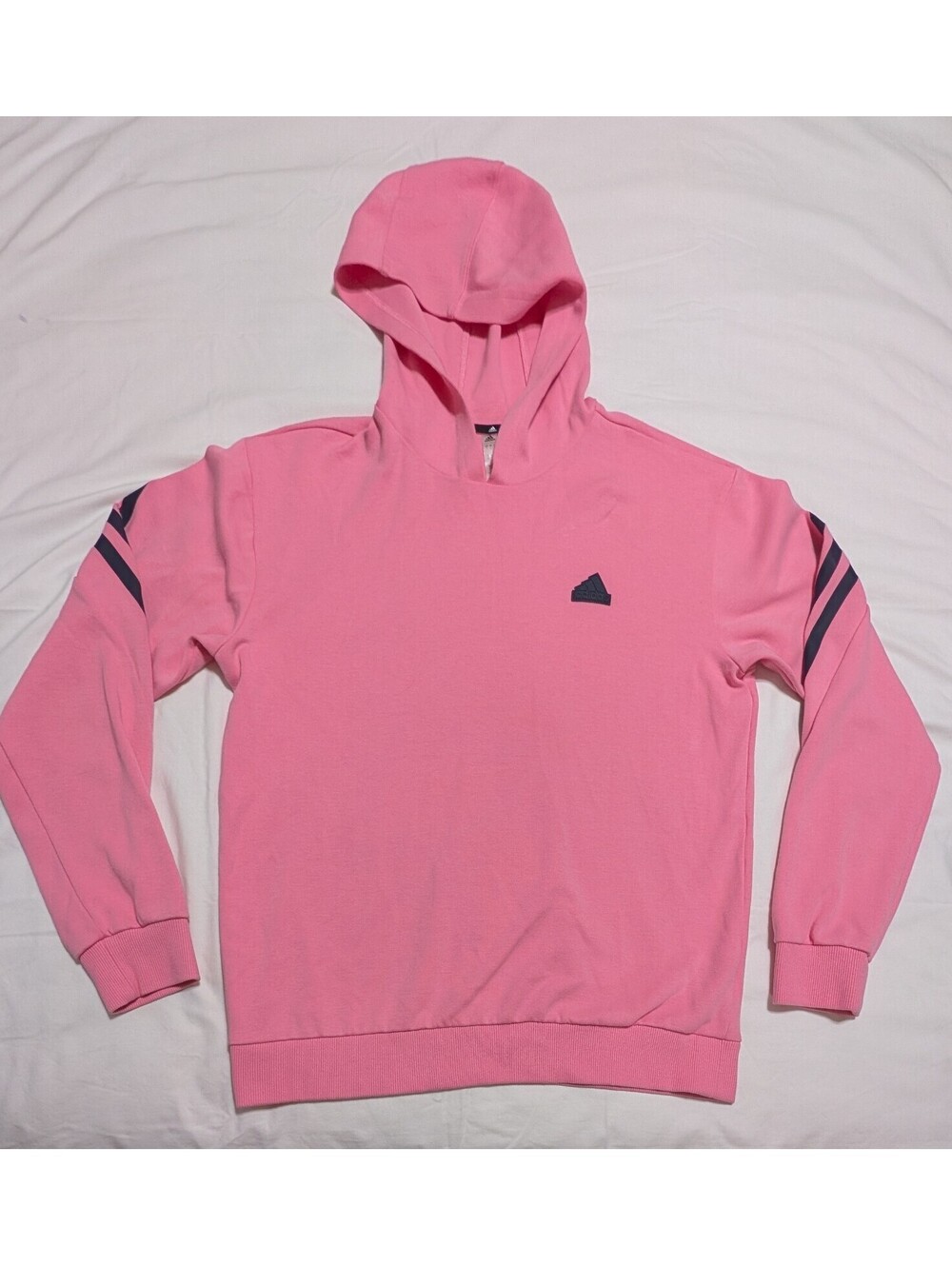 Adidas Men's Future Icons 3-Stripes Pullover Hoodie Pink Sweatshirt Size L